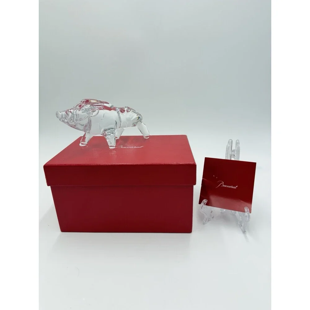 Baccarat France Crystal Zodiac Collection Clear Boar Figurine 2019 NIB Mint